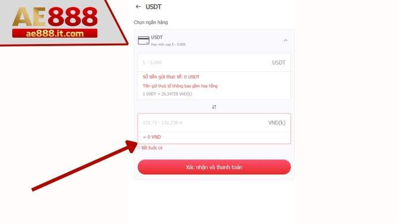 Nhập số tiền cần nạp và chọn xác nhận