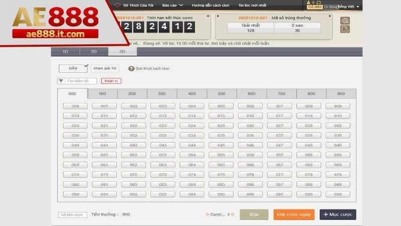 Giao diện cược xổ số Malaysia 3D